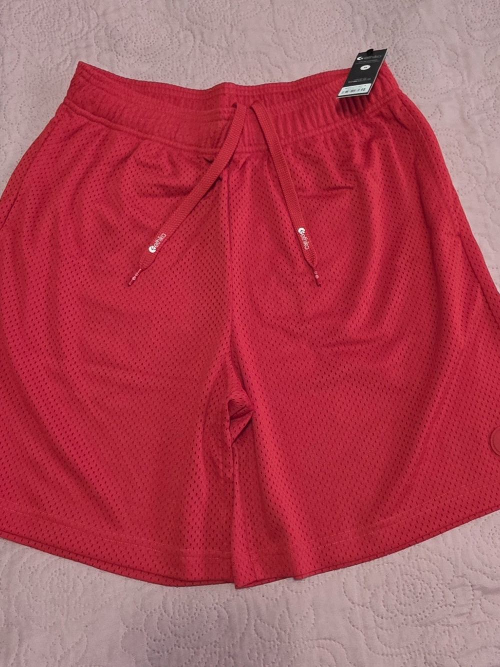 ethika Red Mesh Athletic Shorts with Tag
